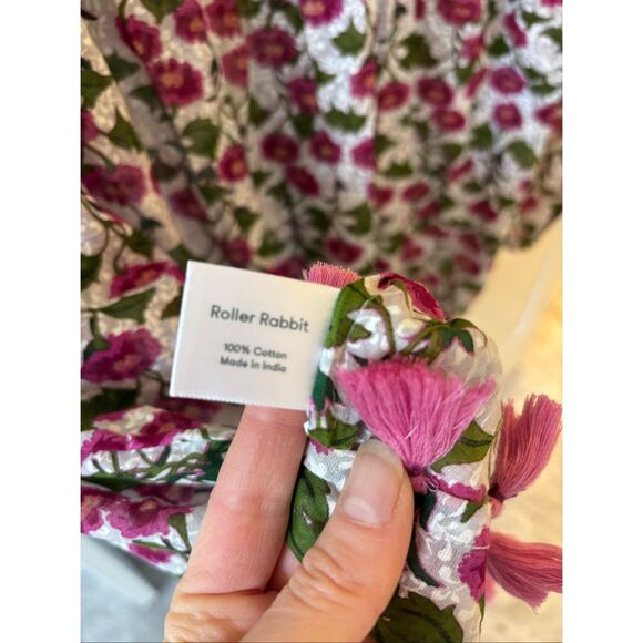 NWOT Roller Rabbit Dakini Floral Ziva Long Sleeve tunic, Lrg $118 E7 - Picture 9 of 9